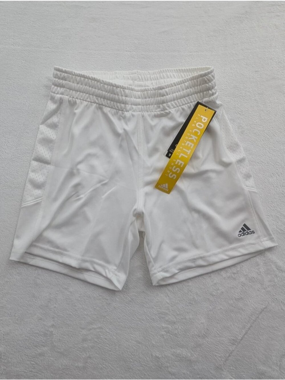 Adidas Youth Boys Pocketless Practice Flag Football FF Shorts White Size Medium